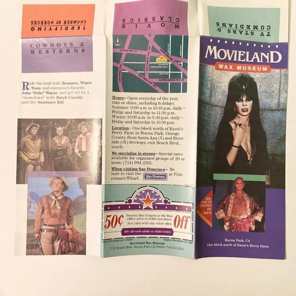 Vintage 1986 Lot of 2 Movieland Wax Museum Buena Park  California Brochure - Picture 5 of 15